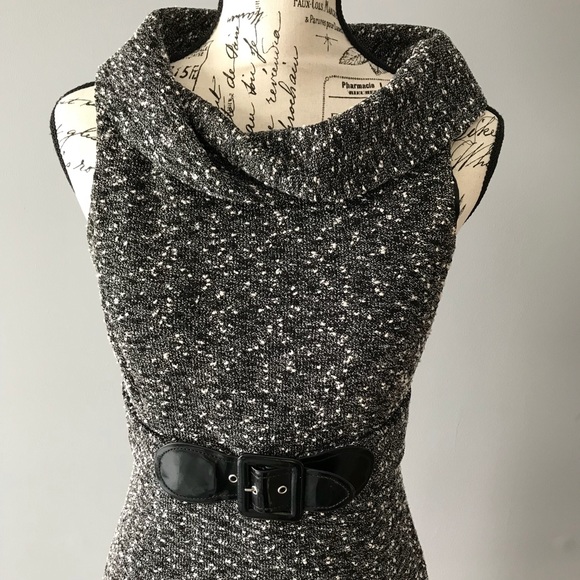 MUSE Black White Belted Waist Dress - Picture 5 of 8